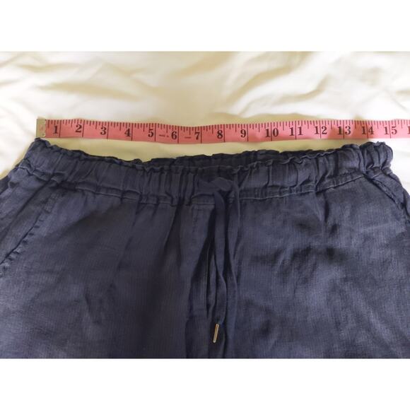 Made in Italy M Size M 100% Linen Navy Blue Drawsring - Picture 5 of 7